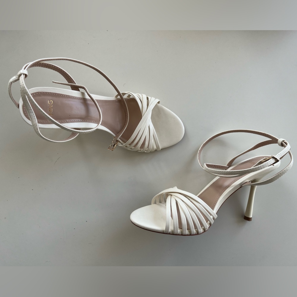 Mango Vicky Stiletto Heel Sandals, Light Beige, cream, off white size 8